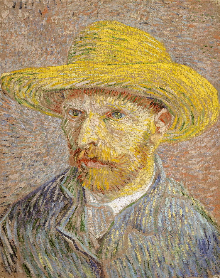 Self-Portrait With Straw Hat 1888 Van Gogh Oil Painting